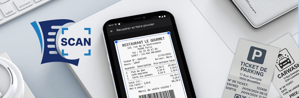 Flexina Scan : Scanner tickets et factures | Solution gratuite par Flexina Facturation