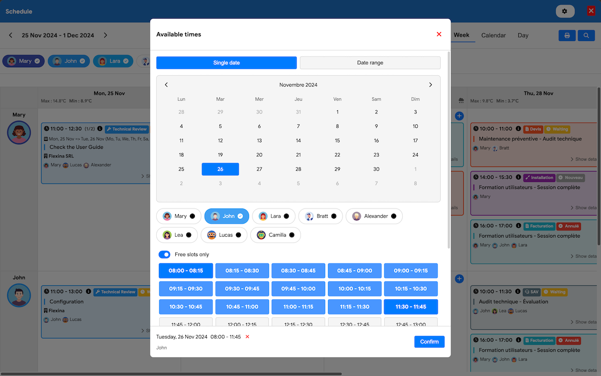 Innovative Flexina dashboard with AI integration and automated process management