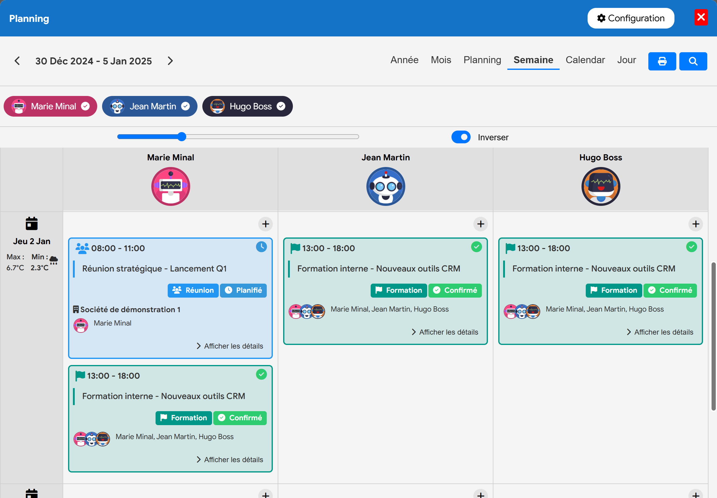 Logiciel Planning sur mobile : Flexina Planning