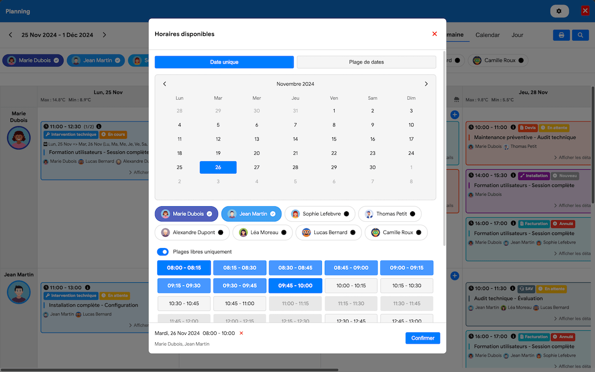 Interface moderne présentant les fonctionnalités innovantes et l'automatisation des processus