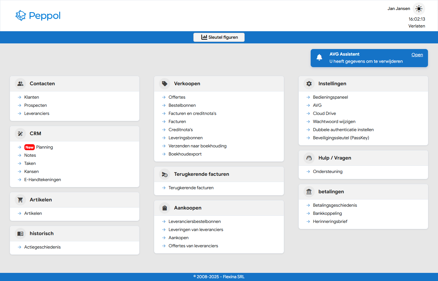 Flexina online facturatiesoftware-interface voor België