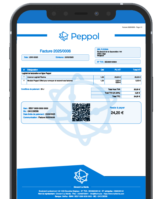 Elektronische facturering Peppol op mobiel