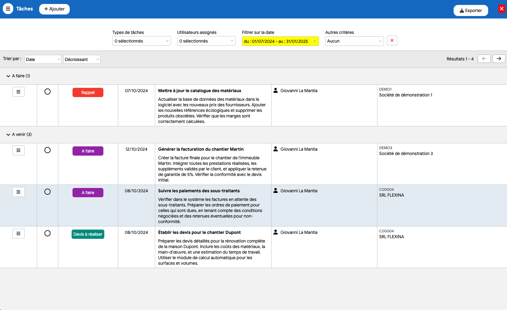 Logiciel de facturation avec une gestion client clair et comprennant de nombreuses fonctionnalités : crm, notes, documents et statistiques